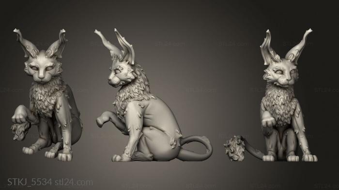 Animal figurines (Wizard Guild Kneazle, STKJ_5534) 3D models for cnc