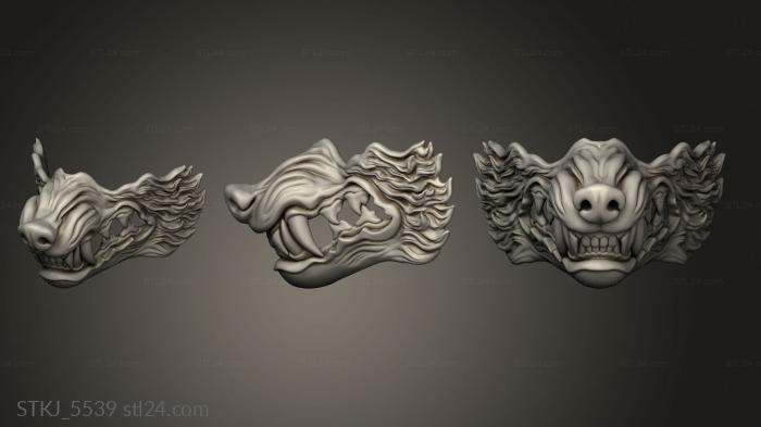 Animal figurines (wolf mask, STKJ_5539) 3D models for cnc