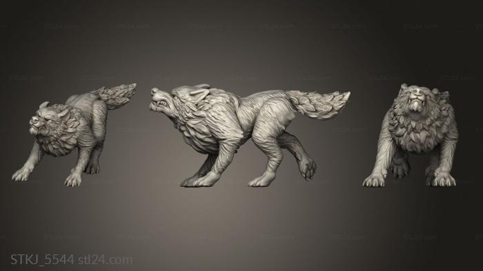 Animal figurines (Wolf wolf pounce, STKJ_5544) 3D models for cnc