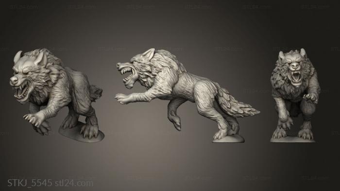 Animal figurines (Wolf wolf pounce, STKJ_5545) 3D models for cnc