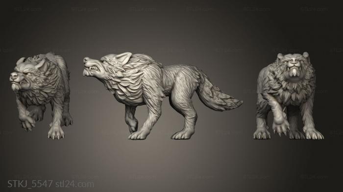 Animal figurines (Wolf wolf snarl, STKJ_5547) 3D models for cnc