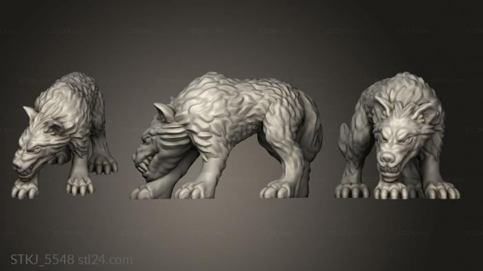 Animal figurines (Wolf, STKJ_5548) 3D models for cnc