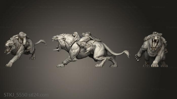 Animal figurines (Wolf Riders Wolfrider, STKJ_5550) 3D models for cnc