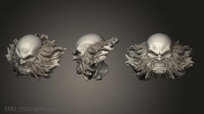 Animal figurines (Wolverine Cabeza, STKJ_5552) 3D models for cnc