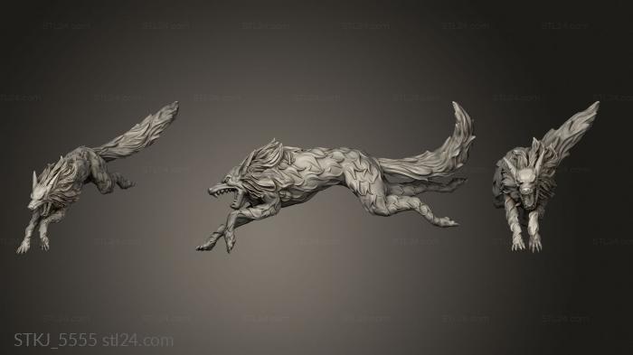 Animal figurines (Wolf, STKJ_5555) 3D models for cnc