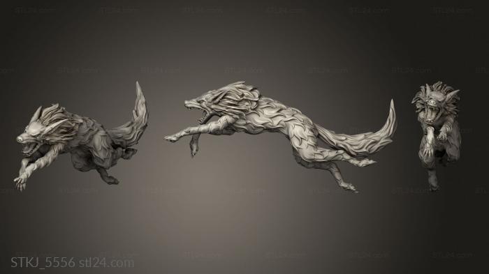Animal figurines (Wolf, STKJ_5556) 3D models for cnc