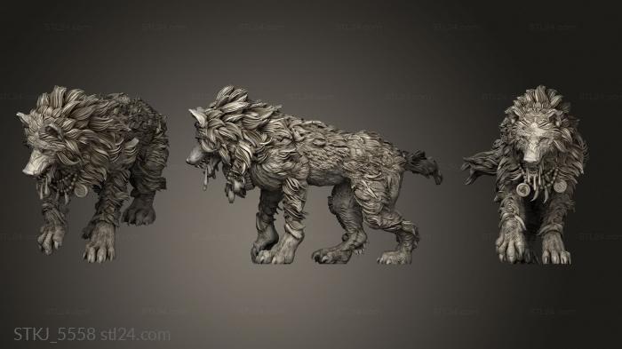 Animal figurines (Wolf One, STKJ_5558) 3D models for cnc