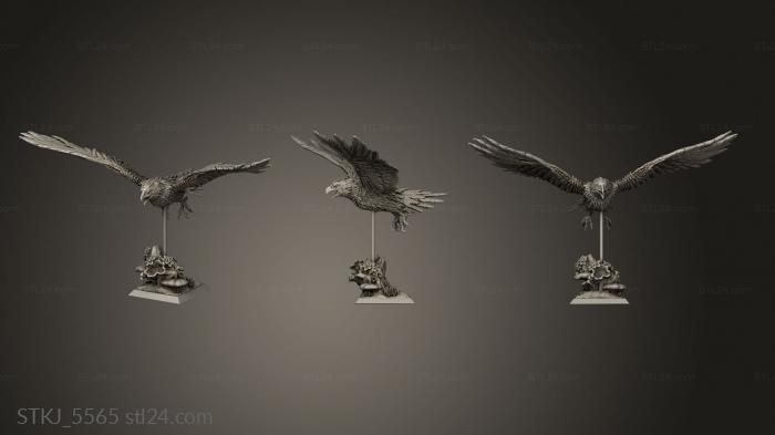 Animal figurines (Wood Elves Flying Giant Eagle, STKJ_5565) 3D models for cnc
