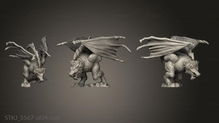 Animal figurines (Wyvern ned, STKJ_5567) 3D models for cnc