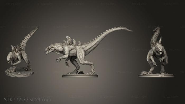 Animal figurines (Zilla statue, STKJ_5577) 3D models for cnc