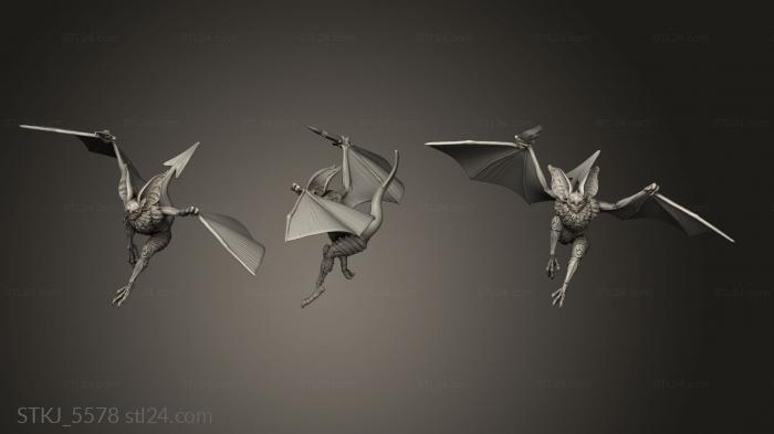 Animal figurines (zip Pteropodea Assassin Nycteris, STKJ_5578) 3D models for cnc