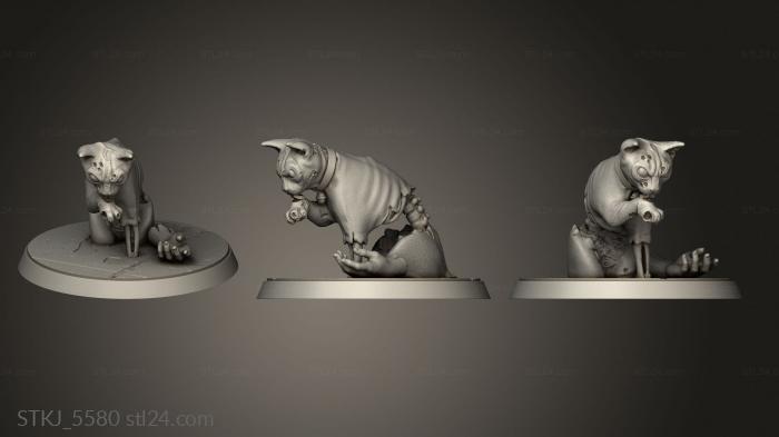Animal figurines (Zombie Cat, STKJ_5580) 3D models for cnc