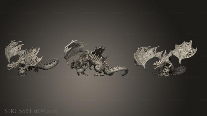 Animal figurines (Zombie Dragon Wyrm Gargantuan, STKJ_5581) 3D models for cnc