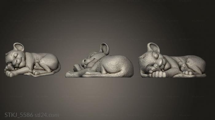Animal figurines (simba sleep, STKJ_5586) 3D models for cnc