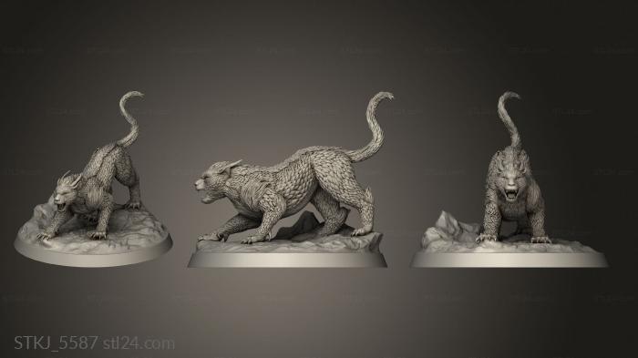 Animal figurines (Sorcat Male, STKJ_5587) 3D models for cnc