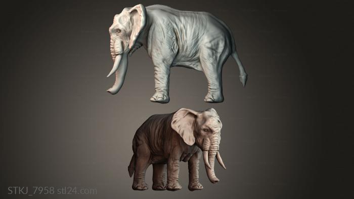 Статуэтки животных (STKJ_7958) 3D модель для ЧПУ станка