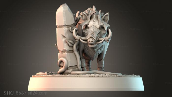 Статуэтки животных (STKJ_8537) 3D модель для ЧПУ станка