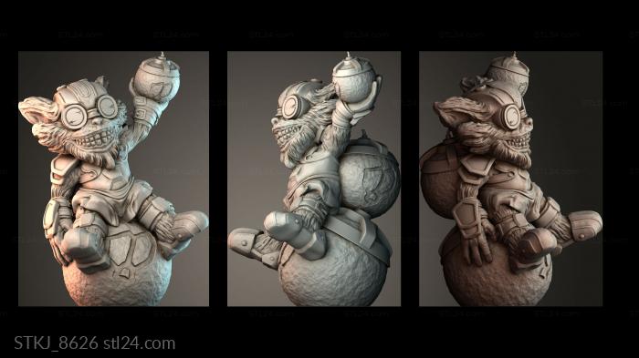 Статуэтки животных (STKJ_8626) 3D модель для ЧПУ станка