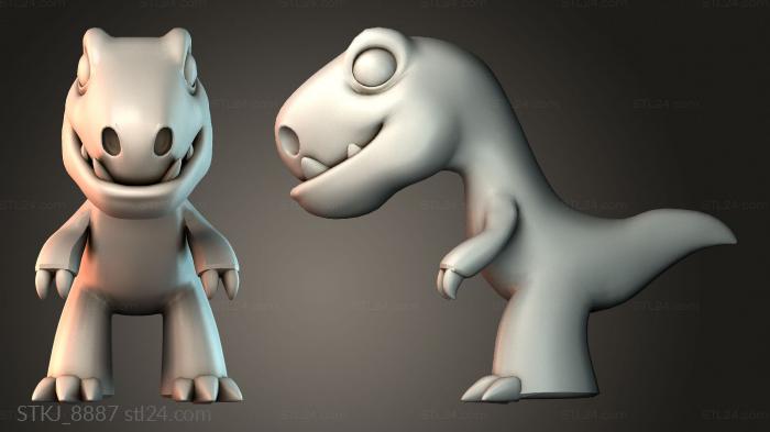 Статуэтки животных (STKJ_8887) 3D модель для ЧПУ станка