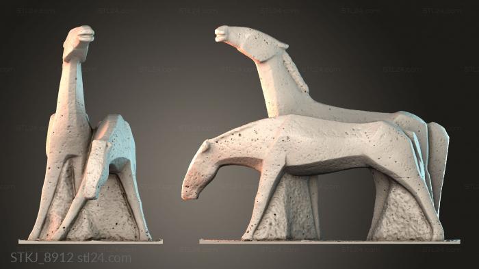 Статуэтки животных (STKJ_8912) 3D модель для ЧПУ станка