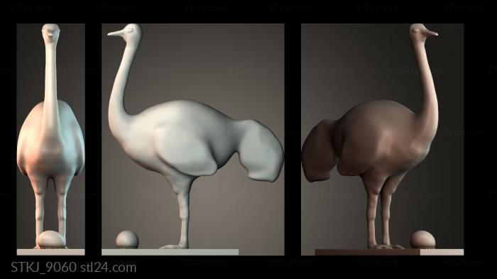 Статуэтки животных (STKJ_9060) 3D модель для ЧПУ станка