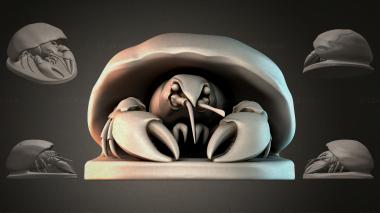 Animal figurines (Crab under the shell, STKJI_000206) 3D models for cnc