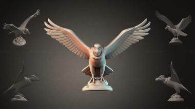 Animal figurines (Sculpture of a bird with wings, STKJI_000216) 3D models for cnc