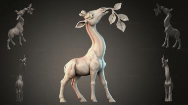 Animal figurines (Giraffe with Leaves, STKJI_000226) 3D models for cnc