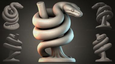 Animal figurines (Snake sculpture, STKJI_000227) 3D models for cnc