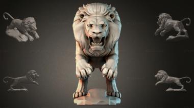 Animal figurines (Lion on a pedestal, STKJI_000232) 3D models for cnc
