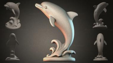 Animal figurines (Dolphin sculpture, STKJI_000234) 3D models for cnc