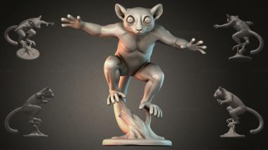 Animal figurines (Lemur figurine, STKJI_000236) 3D models for cnc