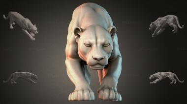Animal figurines (Panther figurine, STKJI_000237) 3D models for cnc