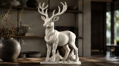 Animal figurines Deer with antlers 3d model