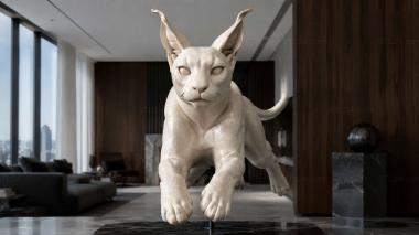 Animal figurines Jumping Cat 3d model