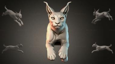 Animal figurines (Jumping Cat, STKJI_000252) 3D models for cnc