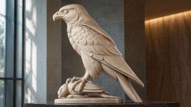 Animal figurines Eagle figurine on a stand 3d model