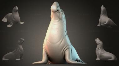 Animal figurines (Elephant Seal, STKJI_000257) 3D models for cnc