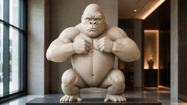 Animal figurines 3D gorilla fighter 3d model
