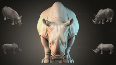Animal figurines (Rhino figurine, STKJI_000268) 3D models for cnc