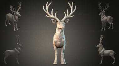 Animal figurines Deer with large antlers 3d model