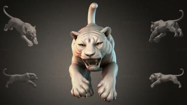 Animal figurines Tiger in a Jump 3d model