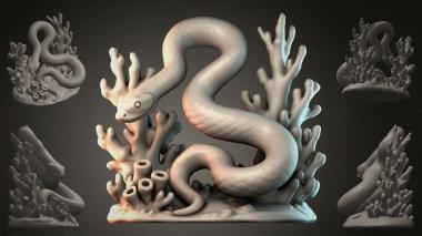 Animal figurines Snake among the corals 3d model