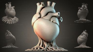 Animal figurines (Anatomical heart with roots, STKJI_000869) 3D models for cnc