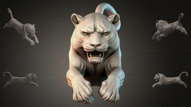 Animal figurines (Leaping Tiger, STKJI_000871) 3D models for cnc