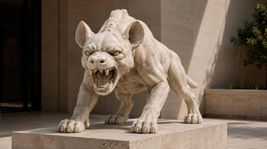 Animal figurines Sculpture of a growling dog 3d model