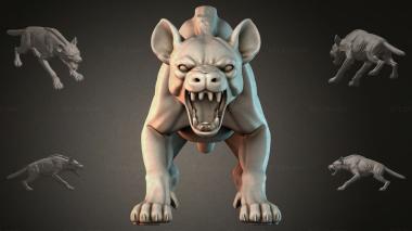 Animal figurines (Sculpture of a growling dog, STKJI_000873) 3D models for cnc