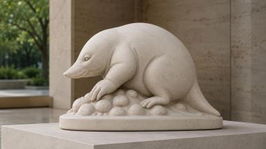 Animal figurines Mole figurine on rocks 3d model