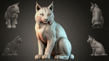 Animal figurines (Seated Cat Figurine, STKJI_000879) 3D models for cnc