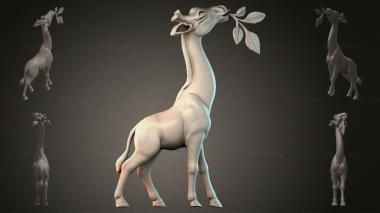 Animal figurines (Giraffe with Leaves, STKJI_000882) 3D models for cnc